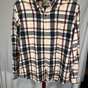 LL Bean Flannel Shirt Men Colorful M Slightly Fitted Button Up Long Sleeve Plaid